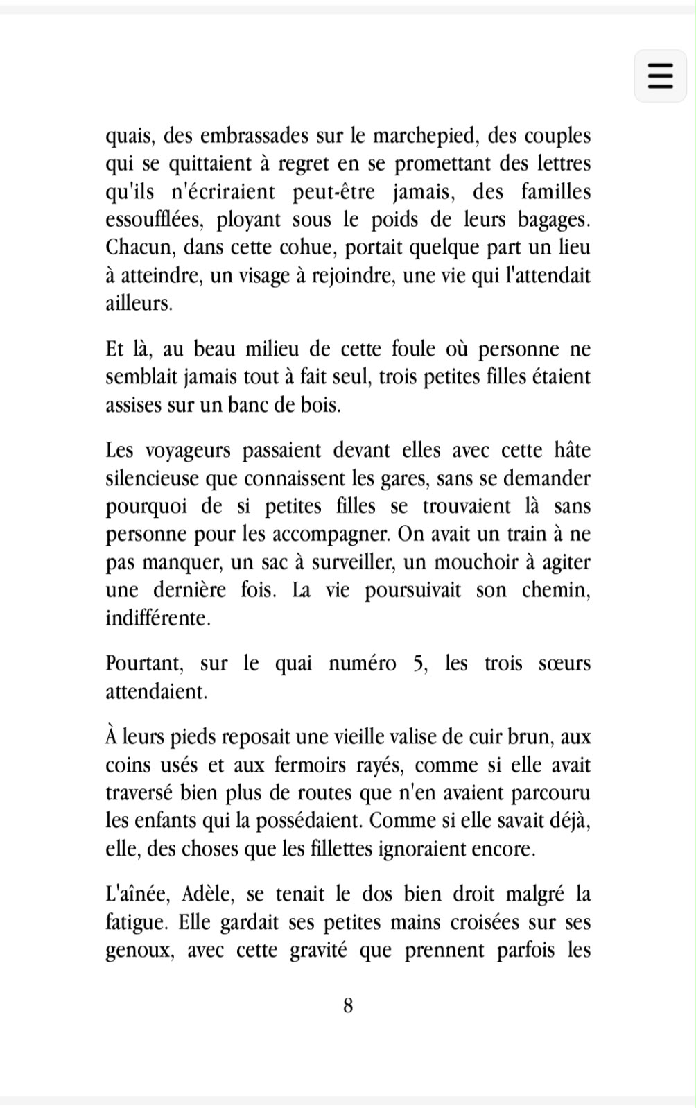 extrait du livre "Les trois filles du professeur Wallace"